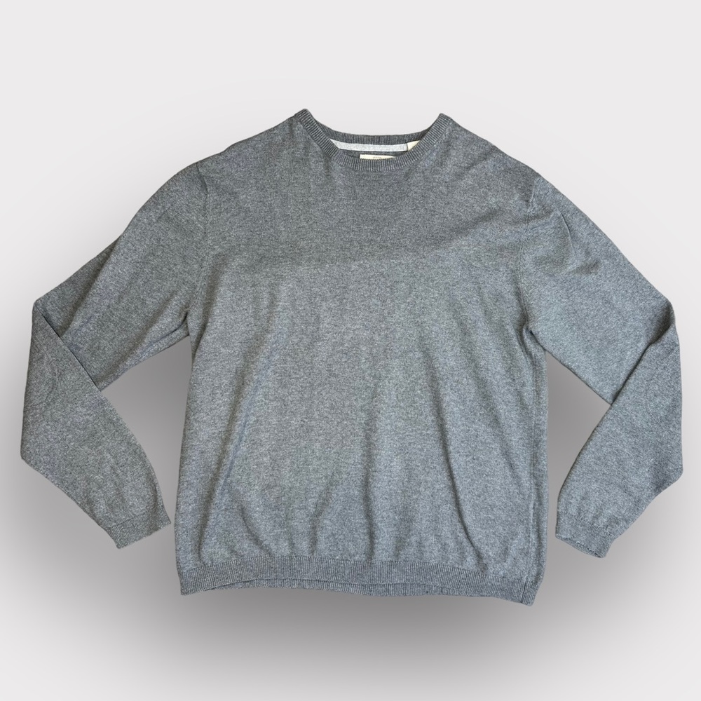 COTTON CASHMERE SWEATER IN LAKE HEATHER